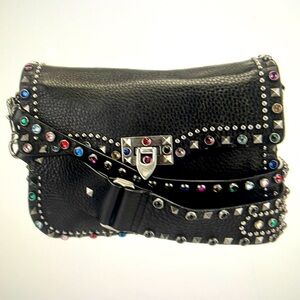 Valentino studded and crystal accents shoulder bag